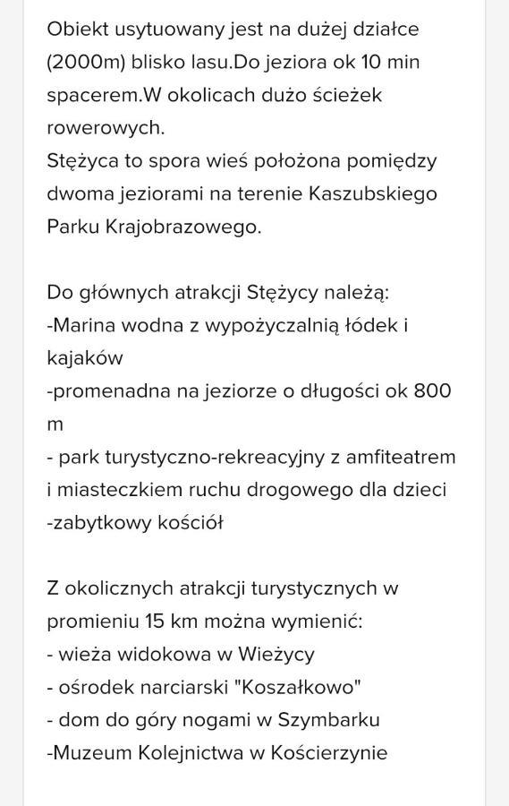 Dom Na Kaszubach "White House" Caloroczny Na Wylacznosc Stężyca エクステリア 写真